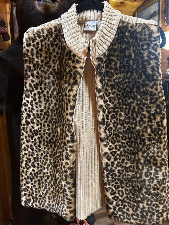 Carolina colors￼ Jackets & Blazers - Carolina Leopard Print Faux-Fur Vest in Tan